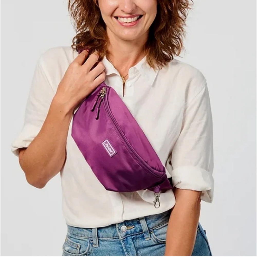 The‎ Foldie Crossbody Belt Bag Purple Tracel RFID Safe Anit-theft Adjustable